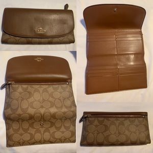 Coach Slim Trifold Wallet In Signature Canvas